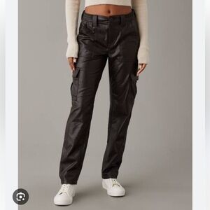 American Eagle Chocolate Faux Leather Pants